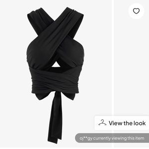 Zaful criss cross wrap crop top